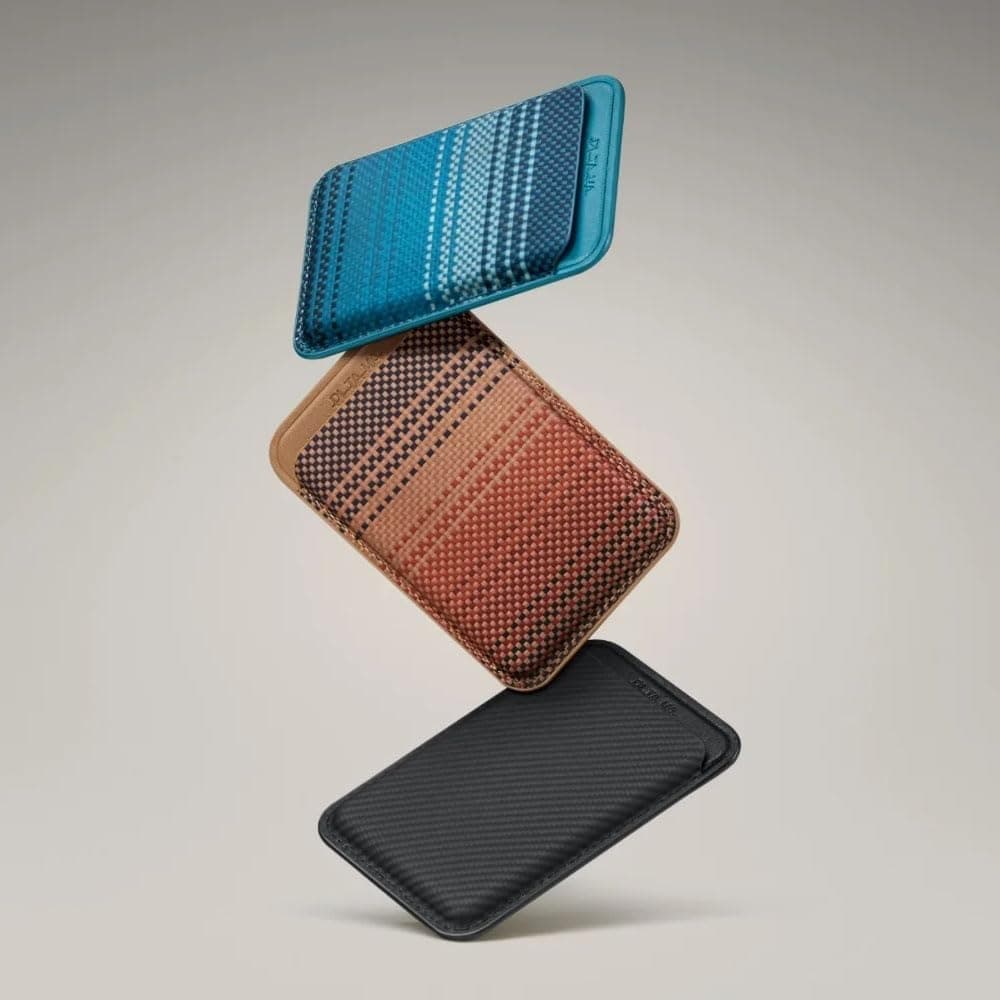 Pitaka Phone Card Holder [Magsafe Woven Wallet] Stick on Wallet For Credit or Business Cards, Aramid Fiber MagEZ Case for iPhone 16/15/14/13/and Galaxy S25/S24/S23/S22 11