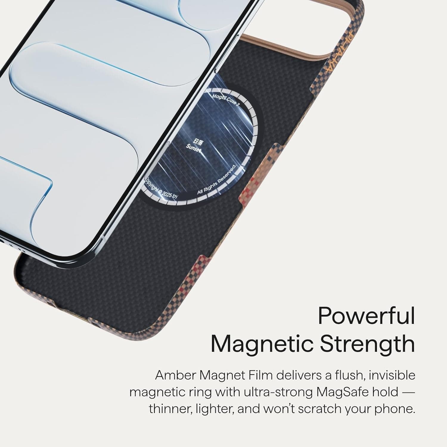 Teklito Luxury Carbon Fiber Aramid Phone Case compatible for iPhone 17 Air, 6.5-Inch Ultra-Thin Shockproof Protective Cover, Lightweight Anti-Scratch Slim Design Sunset gold 7